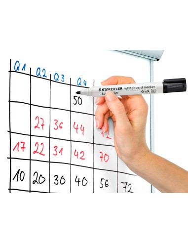 Rotulador staedtler lumocolor 351 para pizarra blanca punta redonda 2 mm recargable color negro