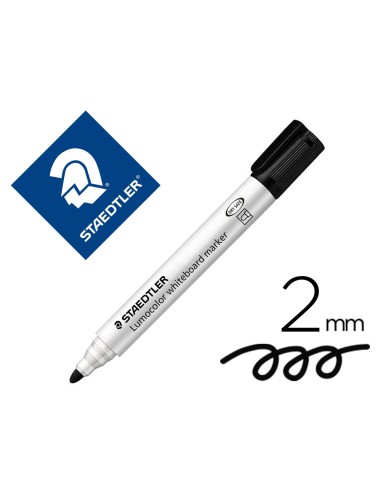 Rotulador staedtler lumocolor 351 para pizarra blanca punta redonda 2 mm recargable color negro