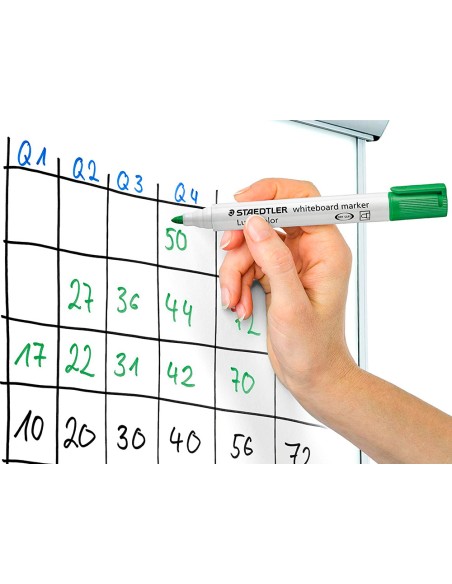 Rotulador staedtler lumocolor 351 para pizarra blanca punta redonda 2 mm recargable color verde claro
