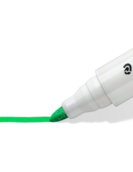 Rotulador staedtler lumocolor 351 para pizarra blanca punta redonda 2 mm recargable color verde claro