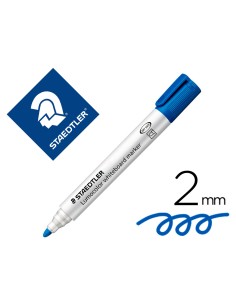 Rotulador staedtler lumocolor 351 para pizarra blanca punta redonda 2 mm recargable color azul