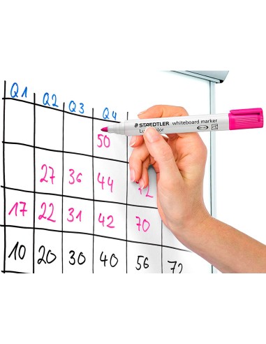 Rotulador staedtler lumocolor 351 para pizarra blanca punta redonda 2 mm recargable color rosa