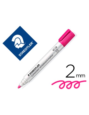 Rotulador staedtler lumocolor 351 para pizarra blanca punta redonda 2 mm recargable color rosa