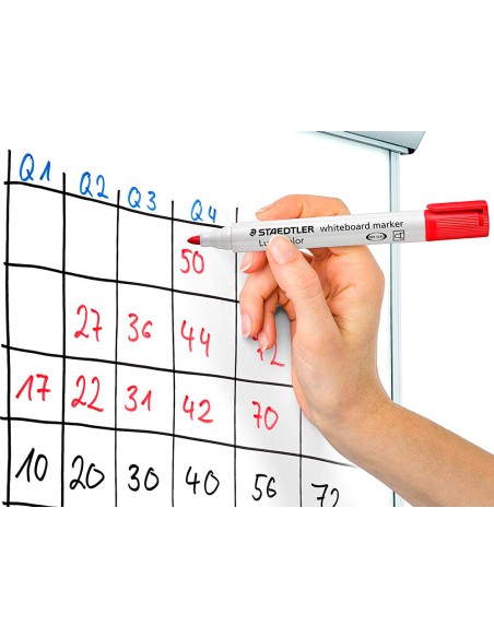 Rotulador staedtler lumocolor 351 para pizarra blanca punta redonda 2 mm recargable color rojo