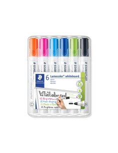 Rotulador staedtler lumocolor 351 para pizarra blanca punta redonda 2 mm recargable estuche 6 unidades colores