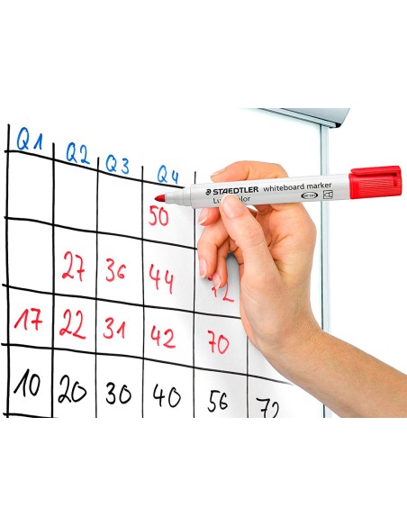 Rotulador staedtler lumocolor 351 para pizarra blanca punta redonda 2 mm recargable caja 10 unidades colores surtidos