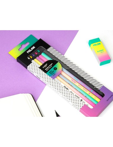 Lapices de colores milan sunset mina gruesa 35 mm caja de 6 unidades colores surtidos