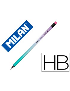 Lapices de grafito milan sunset hb madera negra de tilo con goma de borrar colores surtidos