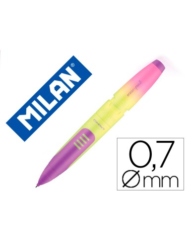 Portaminas milan compact sunset 07 mm con goma de borrar colores surtidos