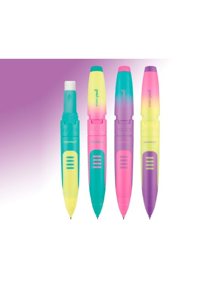 Portaminas milan compact sunset 07 mm con goma de borrar colores surtidos Portaminas milan compact sunset 07 mm con goma de borrar colores surtidos