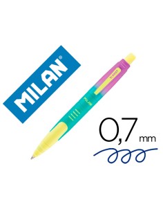 Boligrafo milan compact sunset retractil tinta azul punta 1 mm colores surtidos