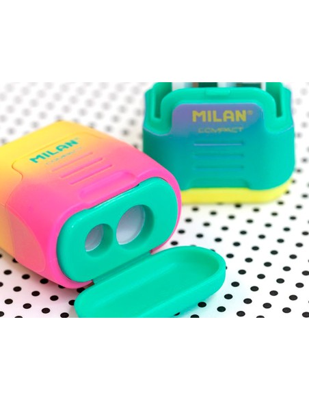 Sacapuntas milan compact sunset plastico 2 usos colores surtidos Sacapuntas milan compact sunset plastico 2 usos colores surtidos