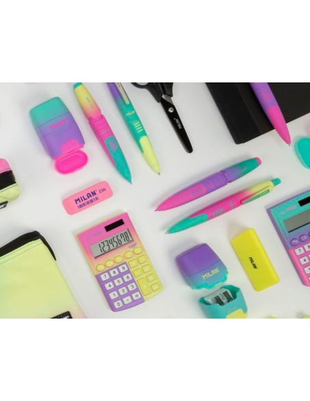 Sacapuntas milan compact sunset plastico 2 usos con goma de borrar colores surtidos Sacapuntas milan compact sunset plastico 2 usos con goma de borrar colores surtidos