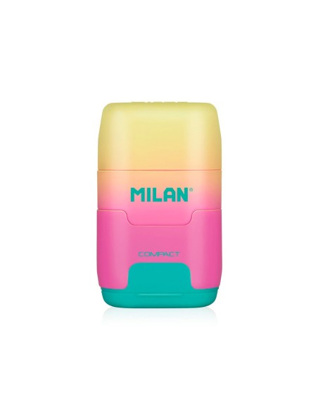 Sacapuntas milan compact sunset plastico 2 usos con goma de borrar colores surtidos Sacapuntas milan compact sunset plastico 2 usos con goma de borrar colores surtidos