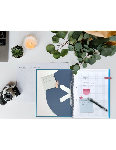 Cuaderno espiral a4 micro antartik tapa forrada120h 100 gr cuadro 5mm 5 banda4 taladros color azul marino