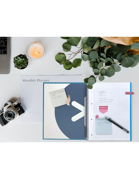 Cuaderno espiral a4 micro antartik tapa forrada120h 100 gr cuadro 5mm 5 banda4 taladros color azul marino