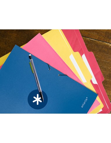 Carpeta antartik gomas a4 3 solapas carton forrado azul oscuro