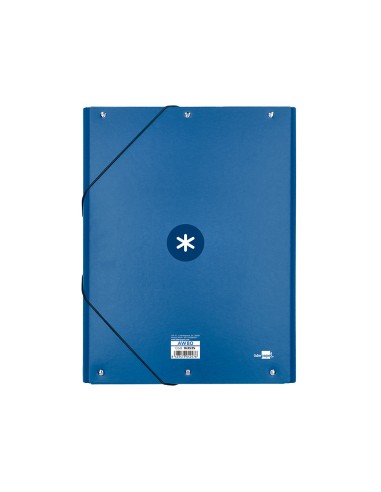 Carpeta antartik gomas a4 3 solapas carton forrado azul oscuro