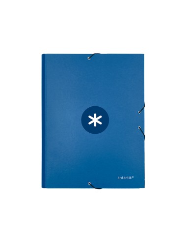 Carpeta antartik gomas a4 3 solapas carton forrado azul oscuro