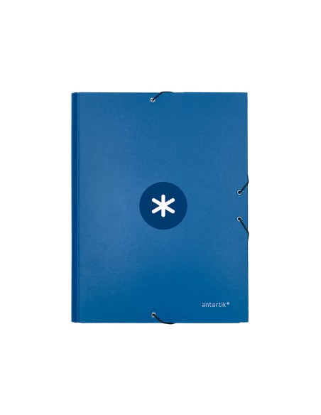 Carpeta antartik gomas a4 3 solapas carton forrado azul oscuro