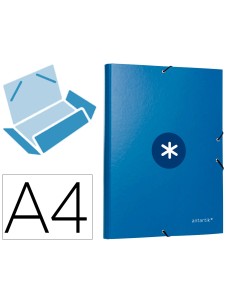 Carpeta antartik gomas a4 3 solapas carton forrado azul oscuro