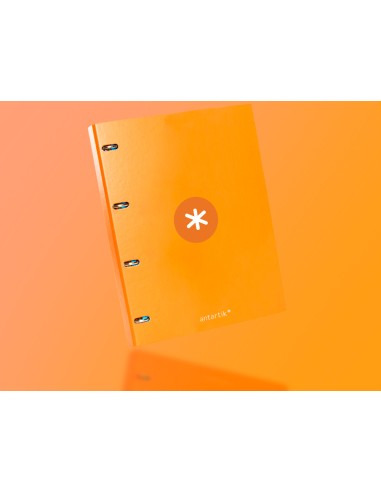 Carpeta antartik a4 forrada 4 anillas 25 mm redondas color mostaza