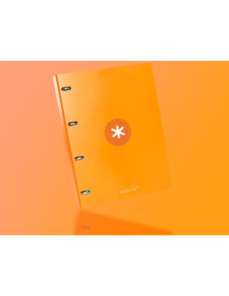 Carpeta antartik a4 forrada 4 anillas 25 mm redondas color mostaza