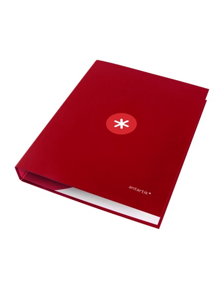 Carpeta antartik a4 forrada 4 anillas 25 mm redondas color frambuesa