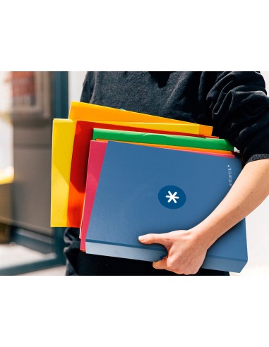 Carpeta antartik a4 forrada 4 anillas 25 mm redondas color azul oscuro