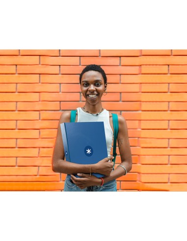 Carpeta antartik a4 forrada 4 anillas 25 mm redondas color azul oscuro