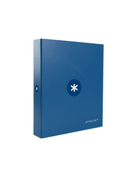 Carpeta antartik a4 forrada 4 anillas 25 mm redondas color azul oscuro