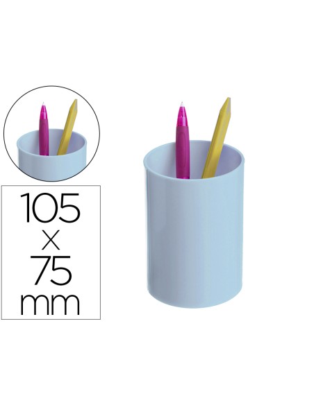 Cubilete portalapices archivo 2000 azul pastel opaco plastico 100 reciclado diametro 75 mm alto 105 mm