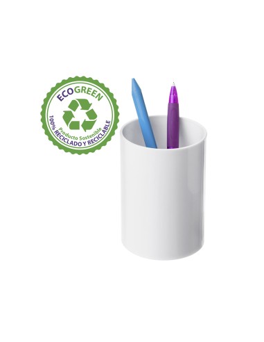 Cubilete portalapices archivo 2000 blanco pastel opaco plastico 100 reciclado diametro 75 mm alto 105 mm