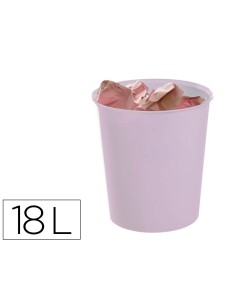Papelera plastico archivo 2000 ecogreen 100 reciclada 18 litros color malva pastel