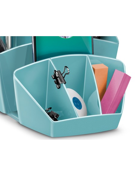 Organizador de sobremesa cep riviera plastico 8 departamentos color verde agua 143x158x93 mm