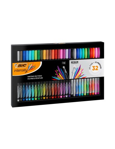 Rotulador bic intesity collection estuche de 32 unidades colores surtidos