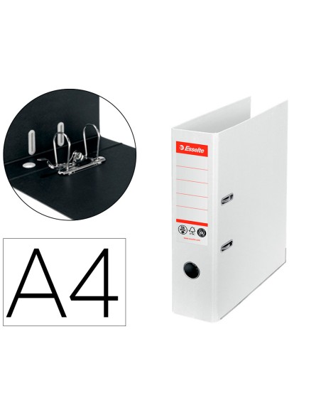 Archivador de palanca esselte n 1 co2 neutral din a4 carton forrado lomo 75 mm blanco