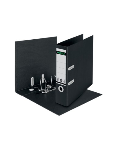 Archivador de palanca leitz recycle din a4 carton reciclado y reciclable 100 180 lomo 80 mm negro