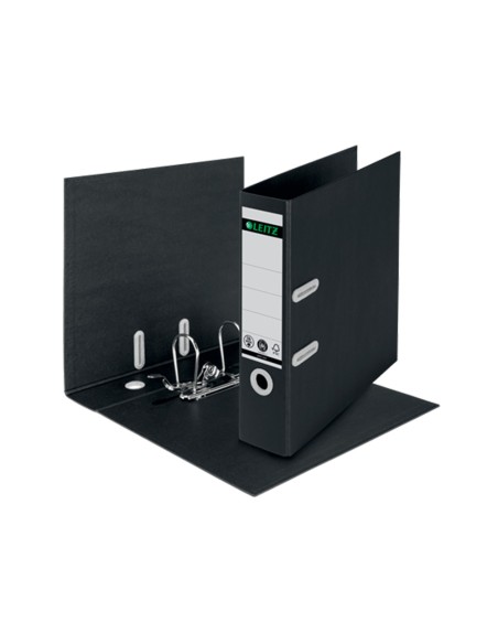 Archivador de palanca leitz recycle din a4 carton reciclado y reciclable 100 180 lomo 80 mm negro