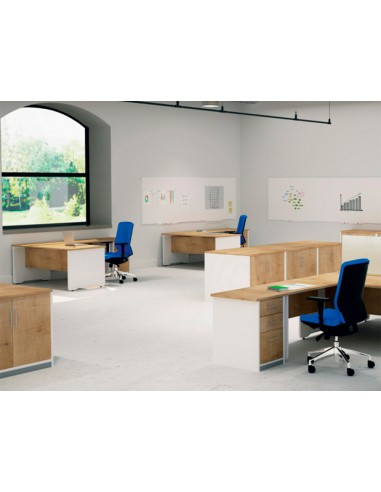 Mesa de oficina rocada work 2003ab02 aluminio gris 180x80 cm
