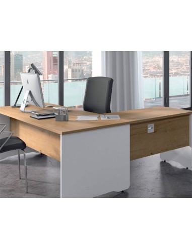 Mesa de oficina rocada work 2001ab02 aluminio gris 140x80 cm