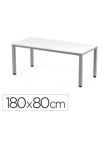 Mesa de oficina rocada executive 2003ad04 aluminio blanco 180x80 cm