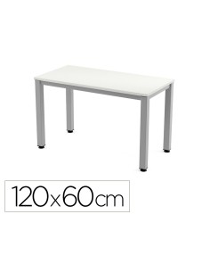 Mesa de oficina rocada executive 2000ad04 aluminio blanco 120x60 cm