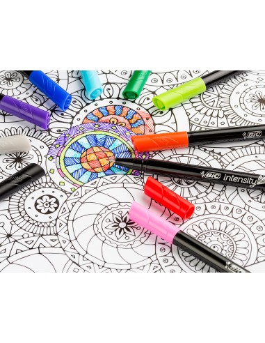 Rotulador bic intensity fine punta de fibra 04 mm expositor 192 unidades colores surtidos 160x130x345 mm