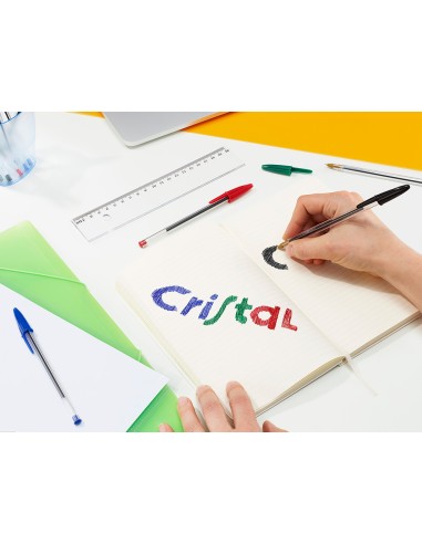 Boligrafo bic cristal mega tubo 164 unidades colores surtidos 8 azules 5 negros 4 rojos 3 verdes