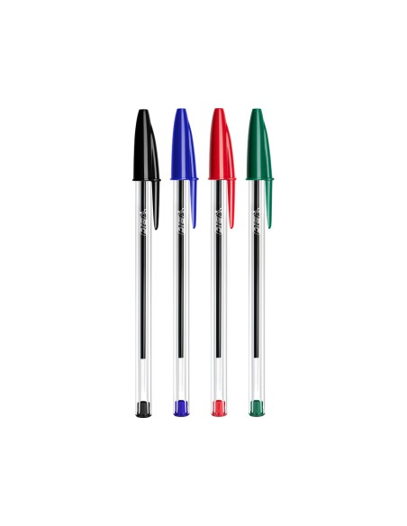 Boligrafo bic cristal mega tubo 164 unidades colores surtidos 8 azules 5 negros 4 rojos 3 verdes