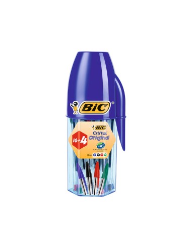 Boligrafo bic cristal mega tubo 164 unidades colores surtidos 8 azules 5 negros 4 rojos 3 verdes