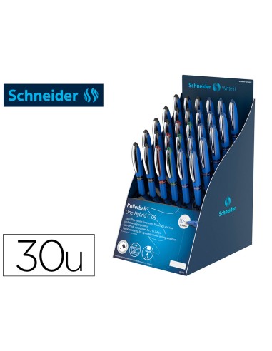 Roller schneider one hybrid punta conica 05 mm expositor de 30 unidades colores surtidos 168x315x218 mm