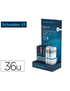Boligrafo schneider take 4 reciclado 92 cuatro colores expositor de 36 unidades 160x100x305 mm