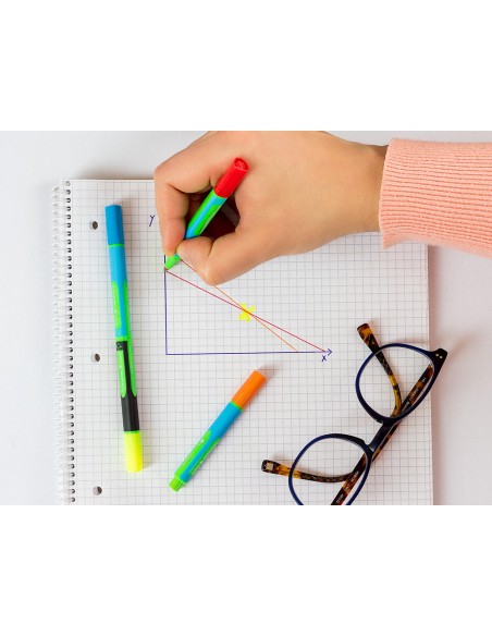 Boligrafo schneider slider caucho triangular 85 bioplastico exp 80 unidades surtidas 20 fluorescentes